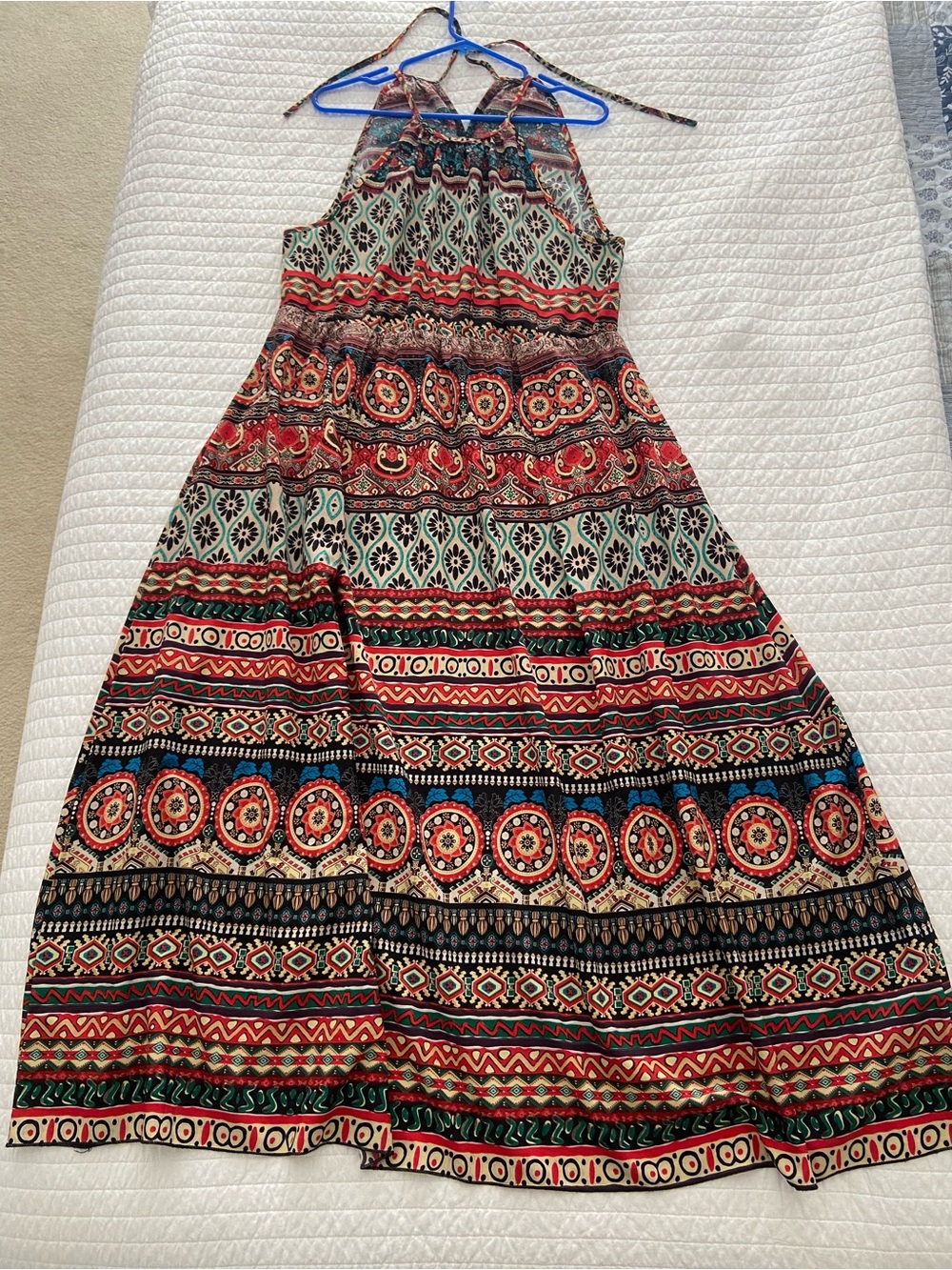 SHEIN Multicolor Boho Halter Maxi Skirt